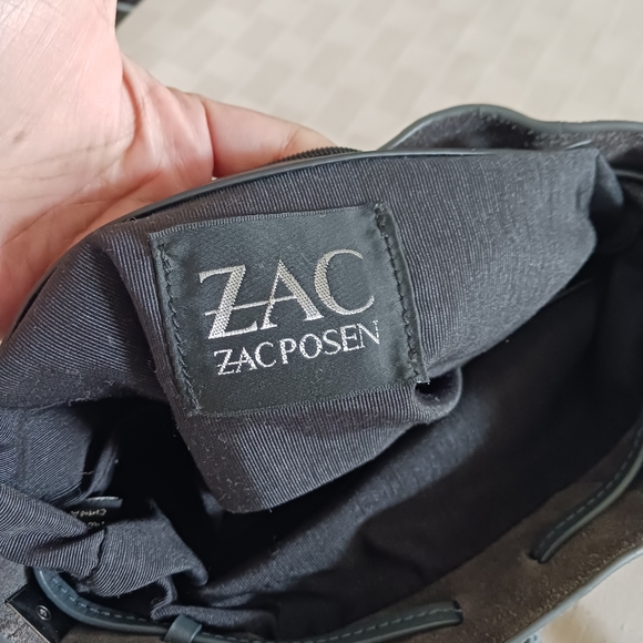 Zac Zac Posen  Suede and Leather Drawstring Bucket Shoulder and/or Crossbody - Picture 11 of 13
